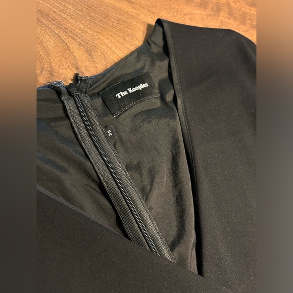 The Kooples Hopla Italian Lamb Leather Trimmed Sheath Wrap Dress - Picture 5 of 16